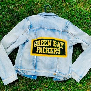 Green Bay Packers Upcycled Jean Jacket